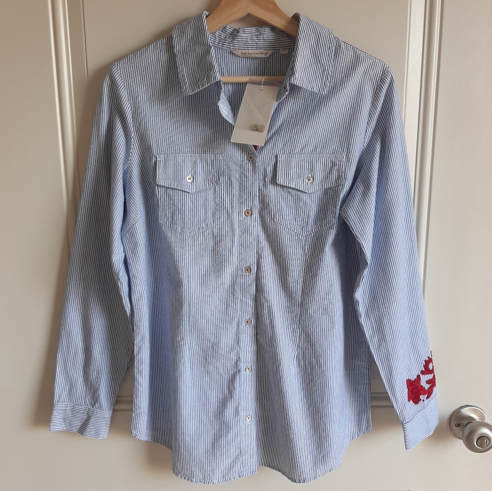NWT Soft Surroundings Amboise Shirt Top Size Small